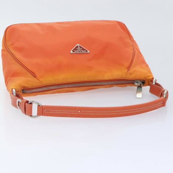 PRADA Shoulder Bag Nylon Orange Silver Auth 89359 - Picture 7 of 16